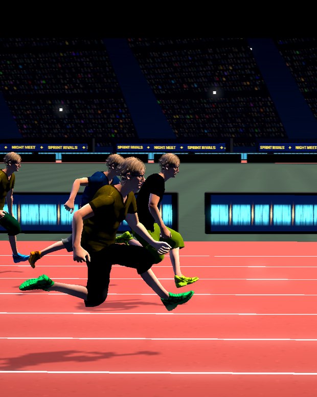 The 100m in Sprint Rivals.